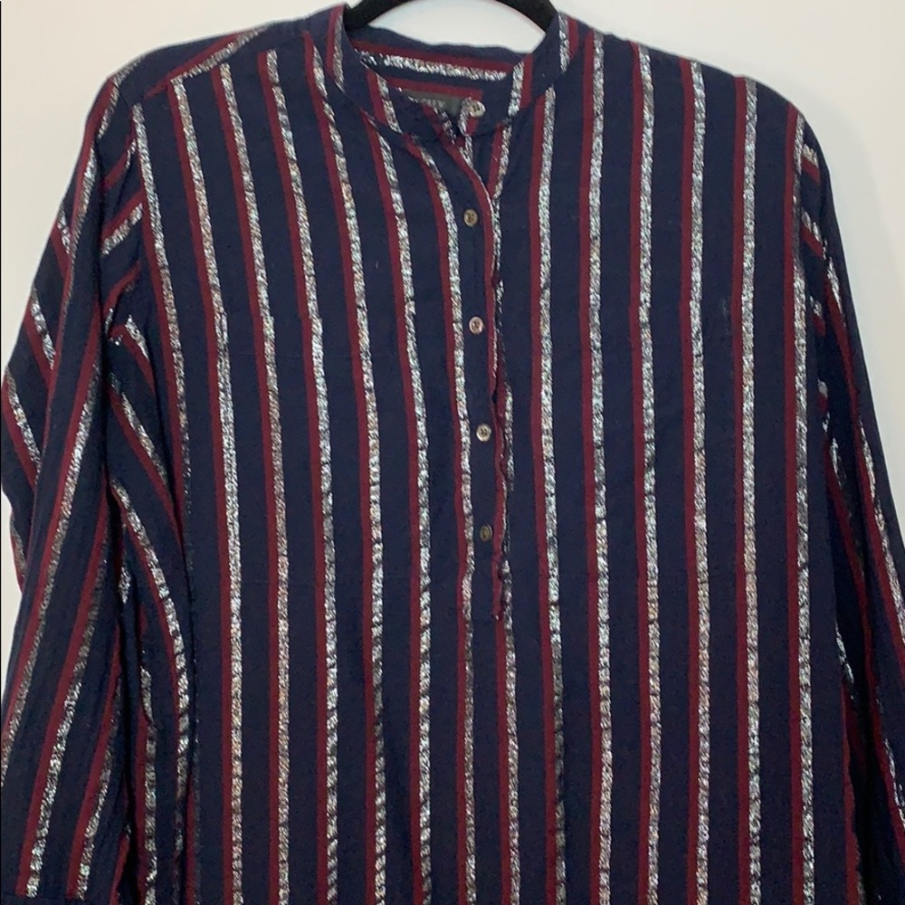 J.Crew size 2 navy blue/burgundy, metallic colors